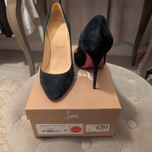 Christian Louboutin Blue Suede Pumps
